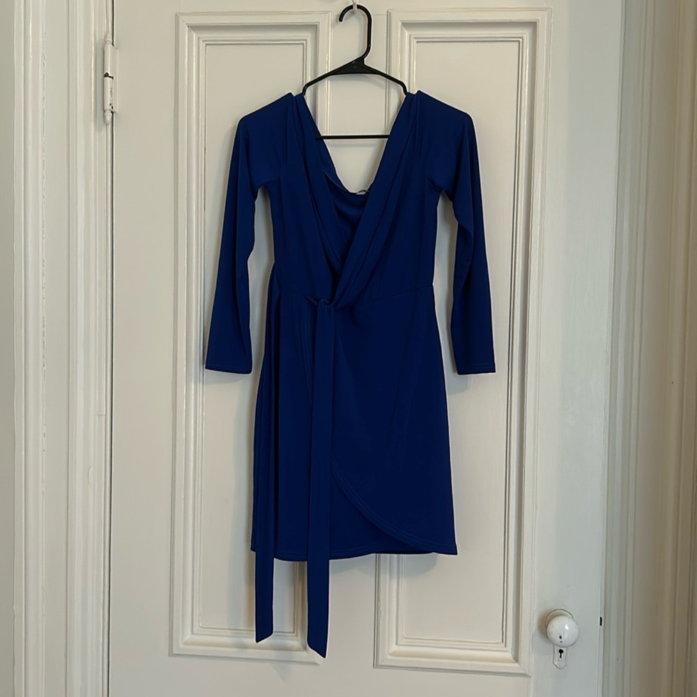 SHEIN blue dress with long sleeves medium